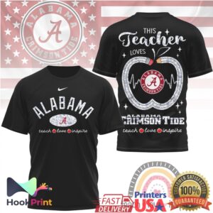 Alabama Crimson Tide This Teacher Loves Crimson Tide Apple Teach Love Inspire Fans T Shirt Alabama Crimson Tide This Teacher Loves Crimson Tide Apple Teach Love Inspire Fans T Shirt