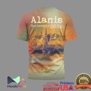 Alanis Morissette 2026 World Tour Vintage Portrait Retro Style Music Fans Concert Summer T Shirt