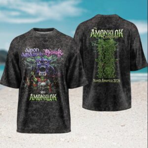 Amon Amarth Dethklok Amonklok Conquest North America Tour 2026 Retro Oversized Heavy Metal Fans T Shirt