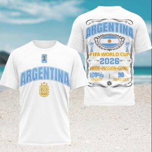 Argentina FIFA World Cup 2026 Pride Passion Glory T Shirt Argentina FIFA World Cup 2026 Pride Passion Glory T Shirt