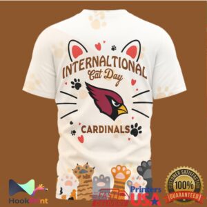 Arizona Cardinals International Cat Day 2026 Retro Style Football Fans Men Women T Shirt