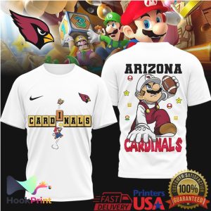 Arizona Cardinals Mario Bros Gaming x NFL T Shirt