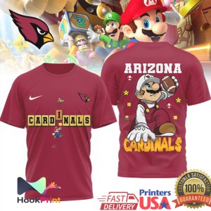 Arizona Cardinals Mario Bros Gaming x NFL T Shirt