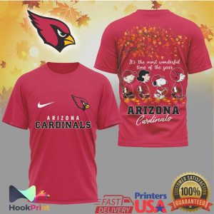 Arizona Cardinals Snoopy Charlie Brown Fall Most Wonderful Time Of The Year Shirt