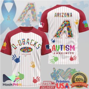 Arizona Diamondbacks MLB Autism Awareness 2026 Retro Puzzle Handprint Fans Men Women T Shirt Arizona Diamondbacks MLB Autism Awareness 2026 Retro Puzzle Handprint Fans Men Women T Shirt
