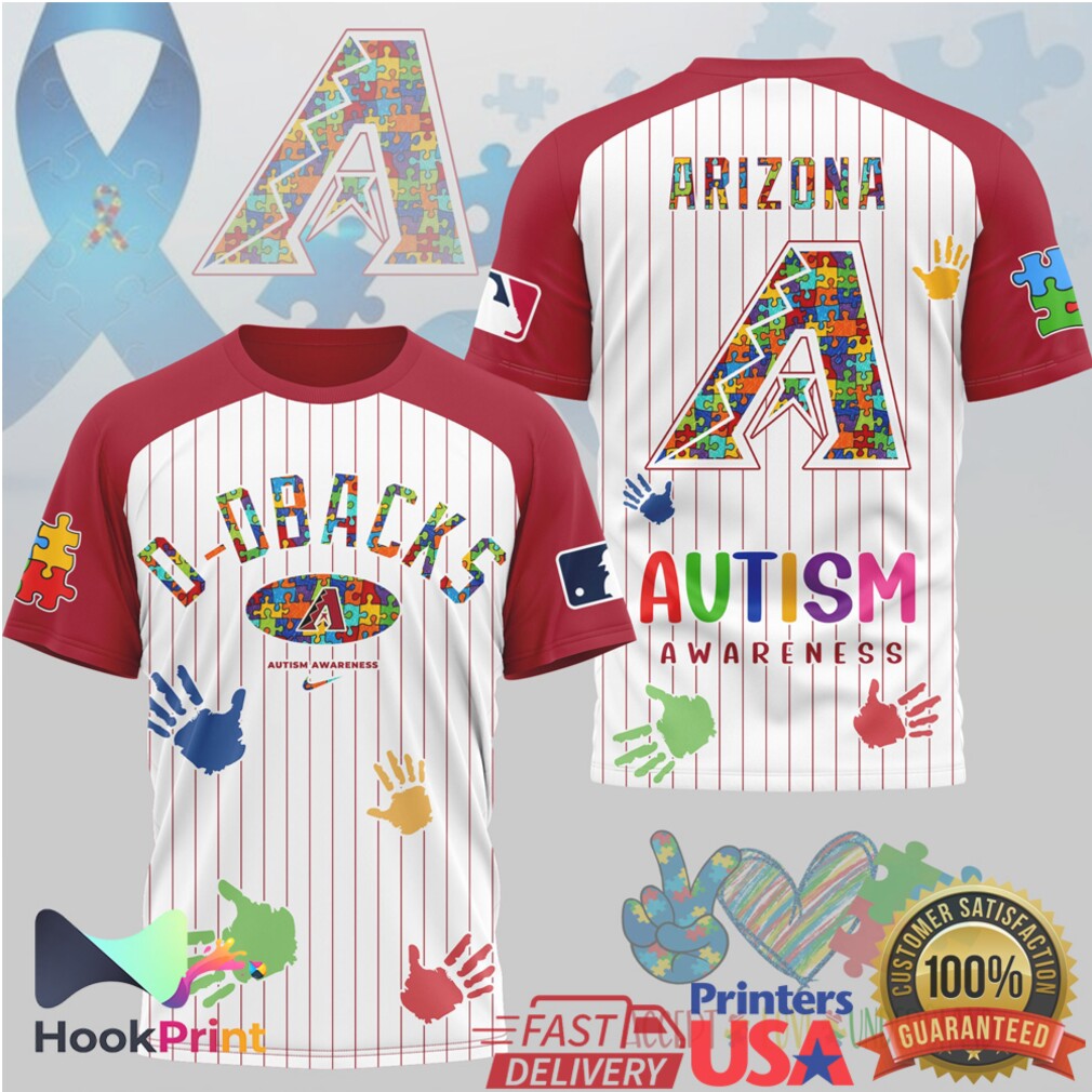 Arizona Diamondbacks MLB Autism Awareness 2026 Retro Puzzle Handprint Fans Men Women T Shirt Arizona Diamondbacks MLB Autism Awareness 2026 Retro Puzzle Handprint Fans Men Women T Shirt