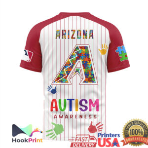 Arizona Diamondbacks MLB Autism Awareness 2026 Retro Puzzle Handprint Fans Men Women T Shirt