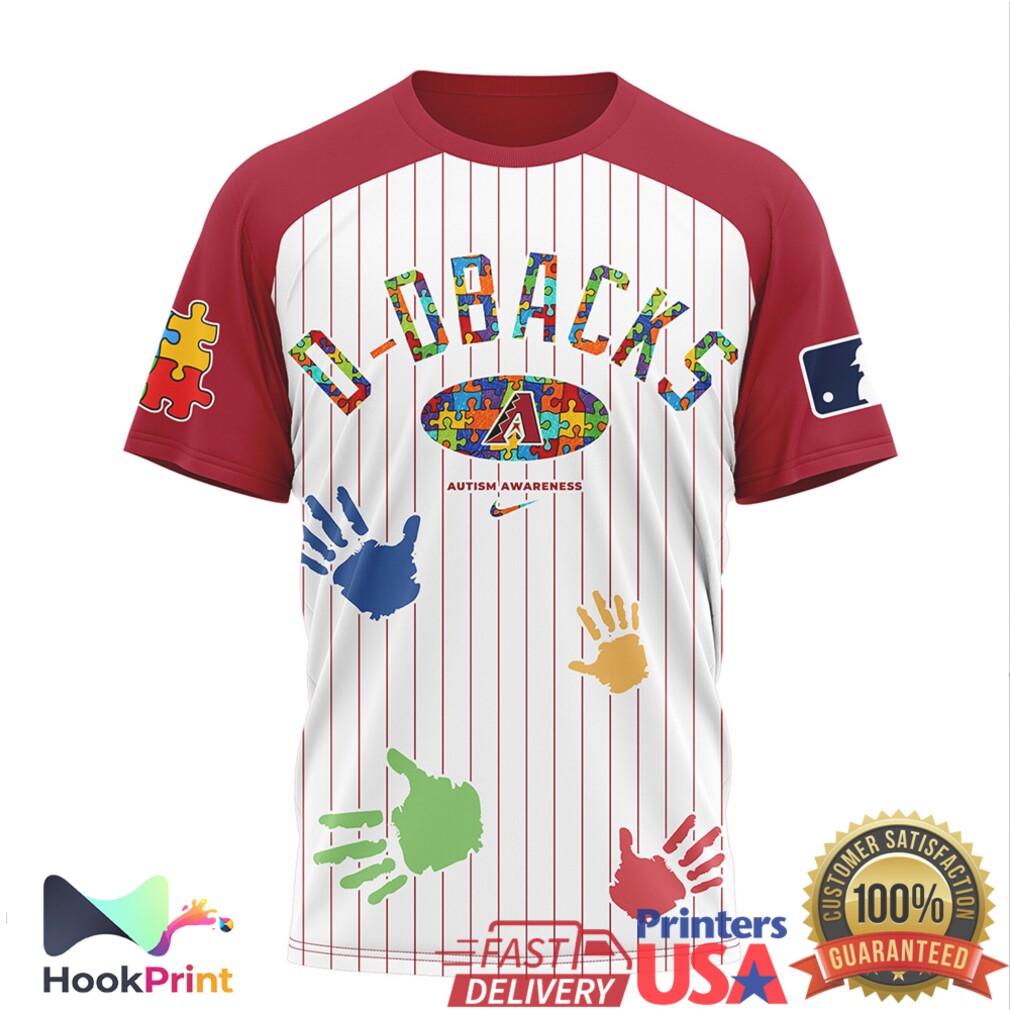 Arizona Diamondbacks MLB Autism Awareness 2026 Retro Puzzle Handprint Fans Men Women T Shirt Arizona Diamondbacks MLB Autism Awareness 2026 Retro Puzzle Handprint Fans Men Women T Shirt