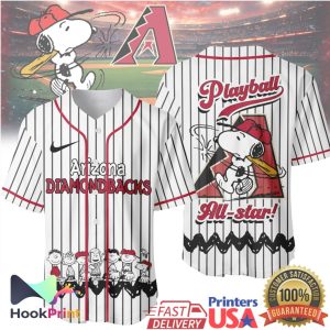 Arizona Diamondbacks Peanuts Snoopy Gang Playball All Star Baseball Jersey