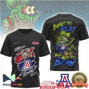 Arizona Wildcats Built To Play Not To Bow Ripped Mascot Graphic T Shirt