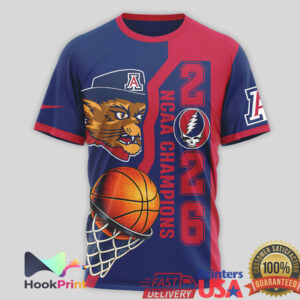 Arizona Wildcats NCAA Basketball Champions 2026 Grateful Dead Dancing Bears Custom Name Fans T Shirt