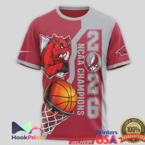 Arkansas Razorbacks NCAA Basketball Champions 2026 Grateful Dead Dancing Bears Custom Name Fans T Shirt