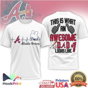 Atlanta Braves Awesome Dad #1 Baseball Heartbeat Pulse Shirt