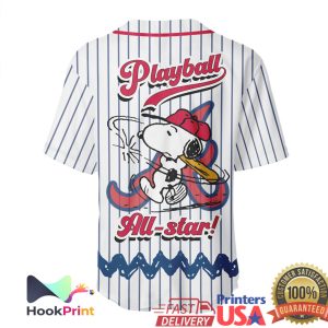 Atlanta Braves Peanuts Snoopy Gang Playball All Star Baseball Jersey