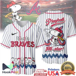 Atlanta Braves Peanuts Snoopy Gang Playball All Star Baseball Jersey