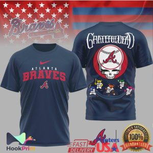 Atlanta Braves x Grateful Dead Retro Steal Your Face Baseball T Shirt