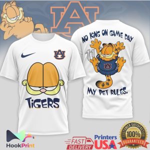 Auburn Tigers Garfield No King On Game Day My Pet Rules T Shirt