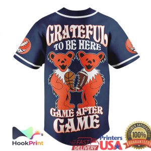 Auburn Tigers Grateful Dead Dancing Bears Navy Baseball Jersey