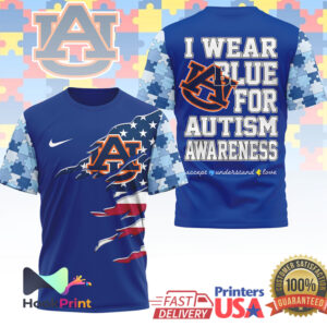 Auburn Tigers NCAA Autism Awareness Support Blue Jigsaw Football Fans T Shirt Auburn Tigers NCAA Autism Awareness Support Blue Jigsaw Football Fans T Shirt