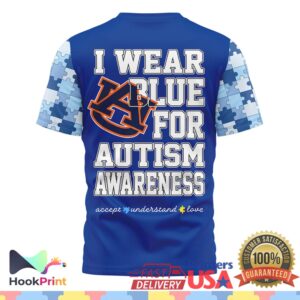 Auburn Tigers NCAA Autism Awareness Support Blue Jigsaw Football Fans T Shirt
