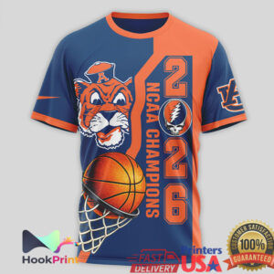 Auburn Tigers NCAA Basketball Champions 2026 Grateful Dead Dancing Bears Custom Name Fans T Shirt