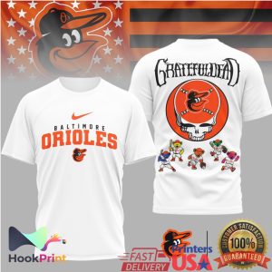 Baltimore Orioles Grateful Dead MLB Stealie Skull Dancing Bears T Shirt