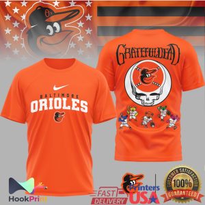 Baltimore Orioles Grateful Dead MLB Stealie Skull Dancing Bears T Shirt