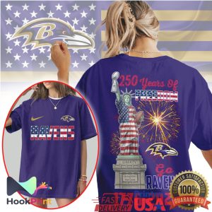 Baltimore Ravens 250 Years Of Freedom Statue Of Liberty Independence Day NFL T Shirt Baltimore Ravens 250 Years Of Freedom Statue Of Liberty Independence Day NFL T Shirt