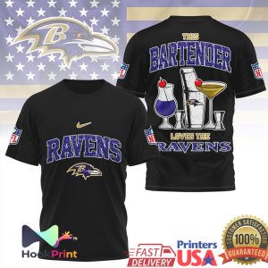 Baltimore Ravens Bartender This Bartender Loves The Ravens T Shirt