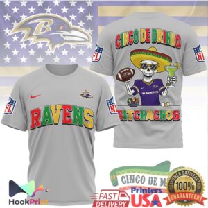 Baltimore Ravens Cinco De Drinko Bitchachos 2026 Mexican Fiesta Retro Fans Men Women T Shirt