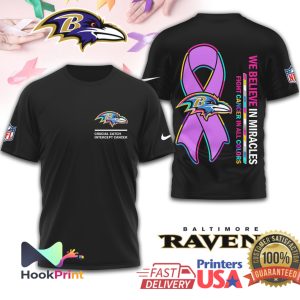 Baltimore Ravens Crucial Catch Fight Cancer In All Colors Ribbon Design T Shirt