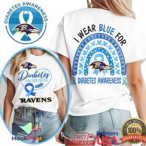 Baltimore Ravens Diabetes Awareness Blue Ribbon Rainbow Fan Shirt Baltimore Ravens Diabetes Awareness Blue Ribbon Rainbow Fan Shirt