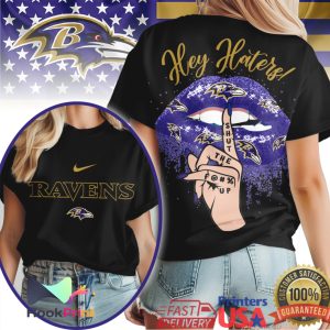 Baltimore Ravens Hey Haters Shut The F Up Purple Lips T Shirt