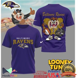 Baltimore Ravens Looney Tunes Taz Tasmanian Devil Purple White Graphic T Shirt Baltimore Ravens Looney Tunes Taz Tasmanian Devil Purple White Graphic T Shirt