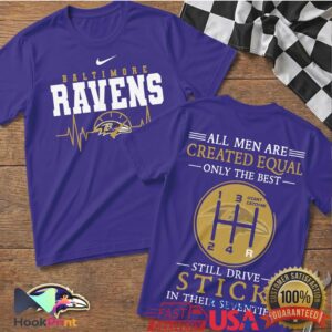 Baltimore Ravens NFL Football Heartbeat Manual Transmission Best T Shirt