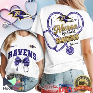 Baltimore Ravens Nurse By Heart Soul Football Medical Women T Shirt