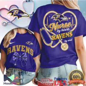 Baltimore Ravens Nurse By Heart Soul Football Medical Women T Shirt