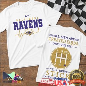 Baltimore Ravens Stick Shift NFL Manual Driver Created Equal T Shirt
