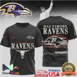 Baltimore Ravens Still The Problem Western Bull Skull Black T Shirt