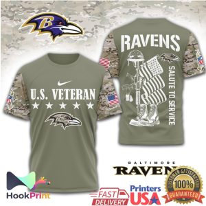 Baltimore Ravens U.S. Veteran Salute to Service Military Pride T Shirt