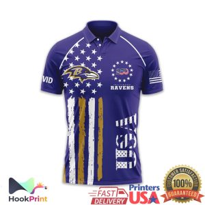 Baltimore Ravens USA 250th Anniversary 1776 2026 Custom Name Polo Shirt Baltimore Ravens USA 250th Anniversary 1776 2026 Custom Name Polo Shirt
