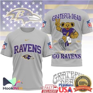 Baltimore Ravens x Grateful Dead Dancing Bear NFL T Shirt Baltimore Ravens x Grateful Dead Dancing Bear NFL T Shirt