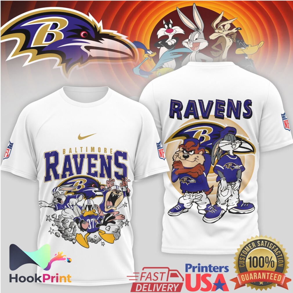 Baltimore Ravens x Looney Tunes Mashup Retro Cartoon Football T Shirt Baltimore Ravens x Looney Tunes Mashup Retro Cartoon Football T Shirt