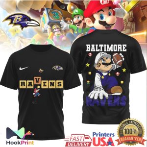 Baltimore Ravens x Super Mario Bros Level Up Football Fan Shirt Baltimore Ravens x Super Mario Bros Level Up Football Fan Shirt
