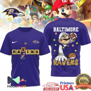 Baltimore Ravens x Super Mario Bros Level Up Football Fan Shirt