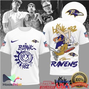 Blink 182 x Baltimore Ravens Mashup Punk Rock NFL Fan T Shirt