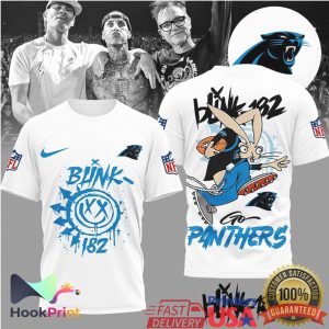 Blink 182 x Carolina Panthers Mashup Punk Rock NFL Fan T Shirt