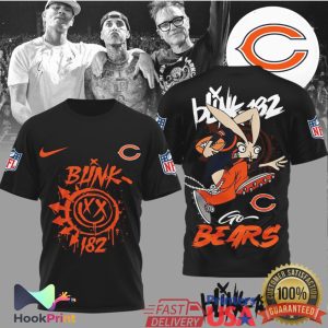 Blink 182 x Chicago Bears NFL Mashup Graphic T Shirt Blink 182 x Chicago Bears NFL Mashup Graphic T Shirt