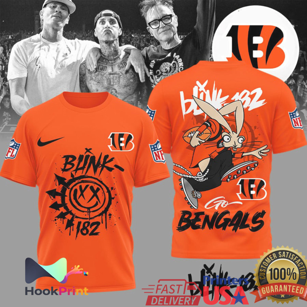 Blink 182 x Cincinnati Bengals NFL Mashup Graphic T Shirt Blink 182 x Cincinnati Bengals NFL Mashup Graphic T Shirt