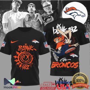 Blink 182 x Denver Broncos NFL Mashup Graphic T Shirt Blink 182 x Denver Broncos NFL Mashup Graphic T Shirt